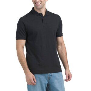 SCOTCH & SODA Black Slub Knit Short Sleeve Polo